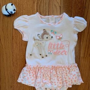 Disney Bambi onesies with ruffle! Light pink. NWOT